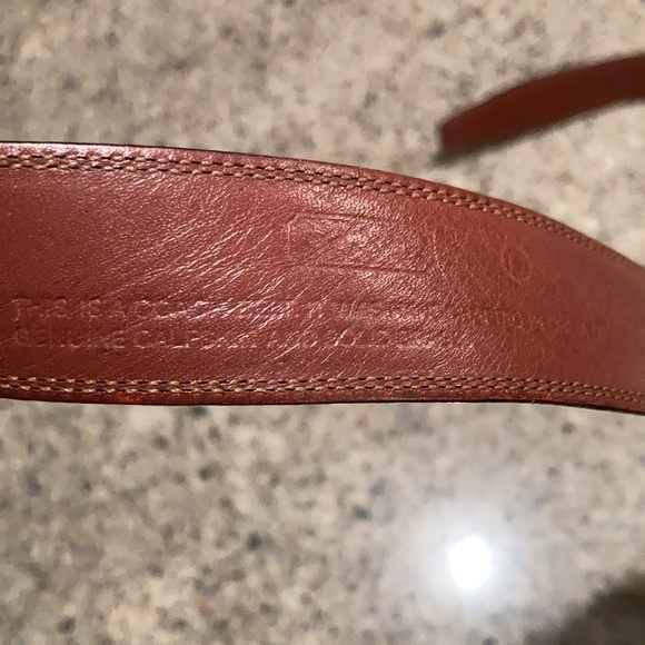 Coach 3752 Mens Dress Belt 42 Dark Brown Calfskin Leather Nickel Brass Buckle - Picture 5 of 7